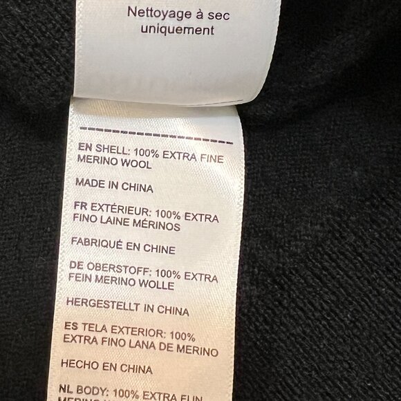 UNTUCKit Men’s XX-Large 100% Extrafine Merino Wool Quarter-Zip Sweater Black - Picture 5 of 10